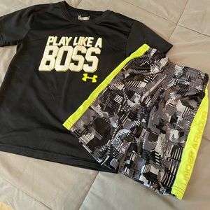 UA boys outfit size 7 shirt/short set
